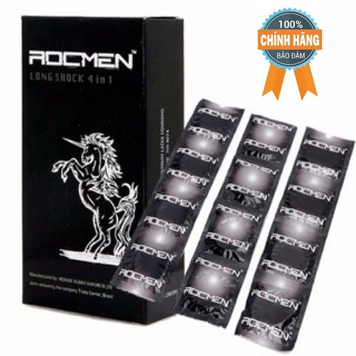 [CHÍNH HÃNG 100%] Bao cao su ROCMEN Long Shock Có Gai, Gân, Kéo Dài Thời Gian, Hộp 12 Cái_ Chân thực từng chuyển động