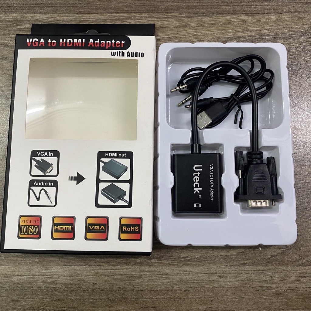 Cáp chuyển đổi VGA sang HDMI có âm thanh, VGA TO HDMI có âm thanh