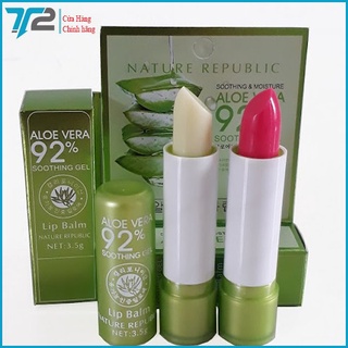 Son dưỡng hồng môi - nature republic aloe vera 92% - chiết xuất lô hội