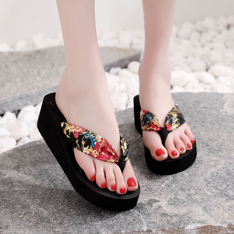 Dép sandal đế xuồng phong cách Bohemian cổ điển thời trang cho nữ