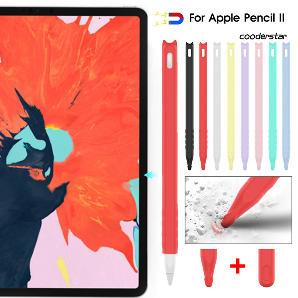 Ốp Lưng Silicone Chống Trầy Chống Trượt In Hình Mèo Đáng Yêu Cho Ipad Pencil 2