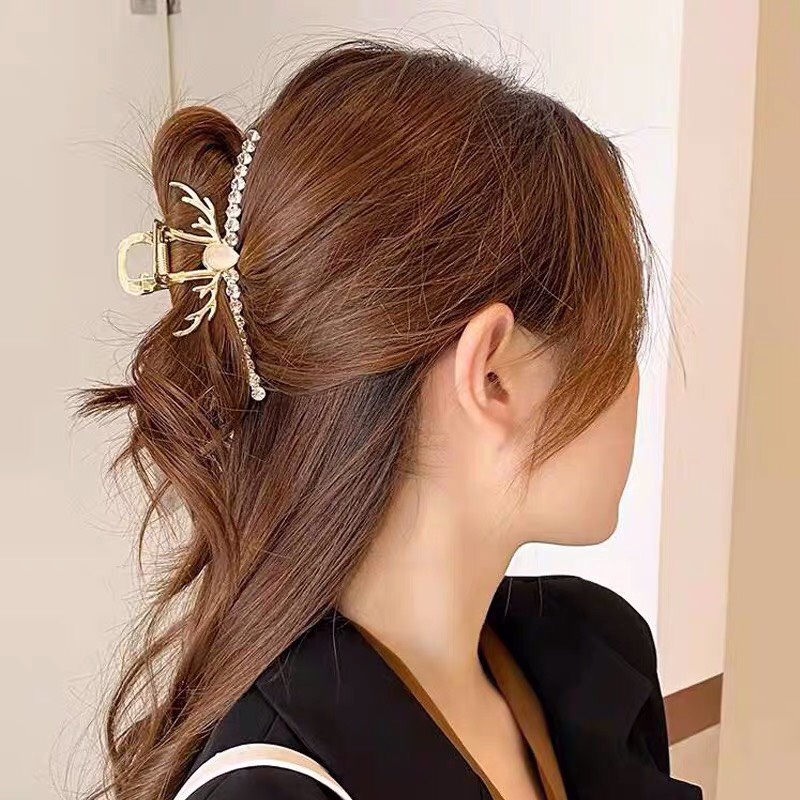 Kẹp tóc Hàn Quốc đính đá Cặp tóc càng cua kim loại sừng hươu kẹp tóc thời trang xinh hot trend cho nữ cỡ lớn Miituu KSH