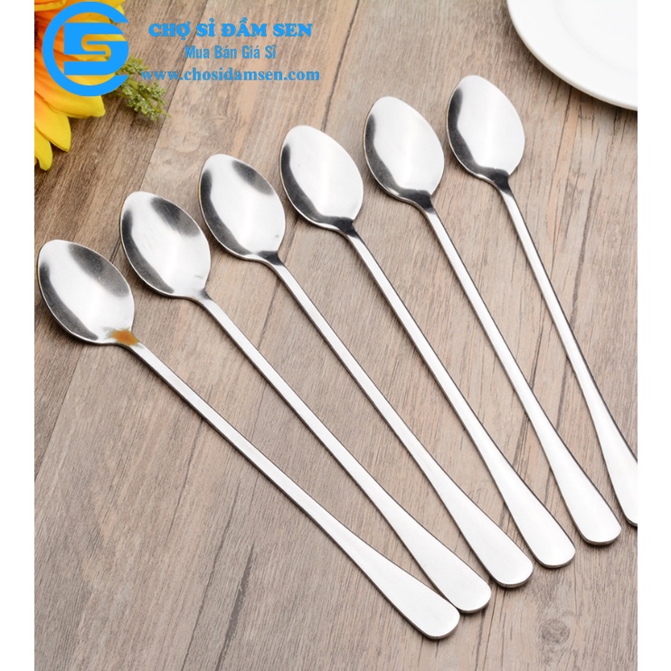 [combo10] Muỗng inox dài Muỗng cà phê chất liệu thép không gỉ thiết kế tay cầm dài tiện dụng G337-Muongcafe