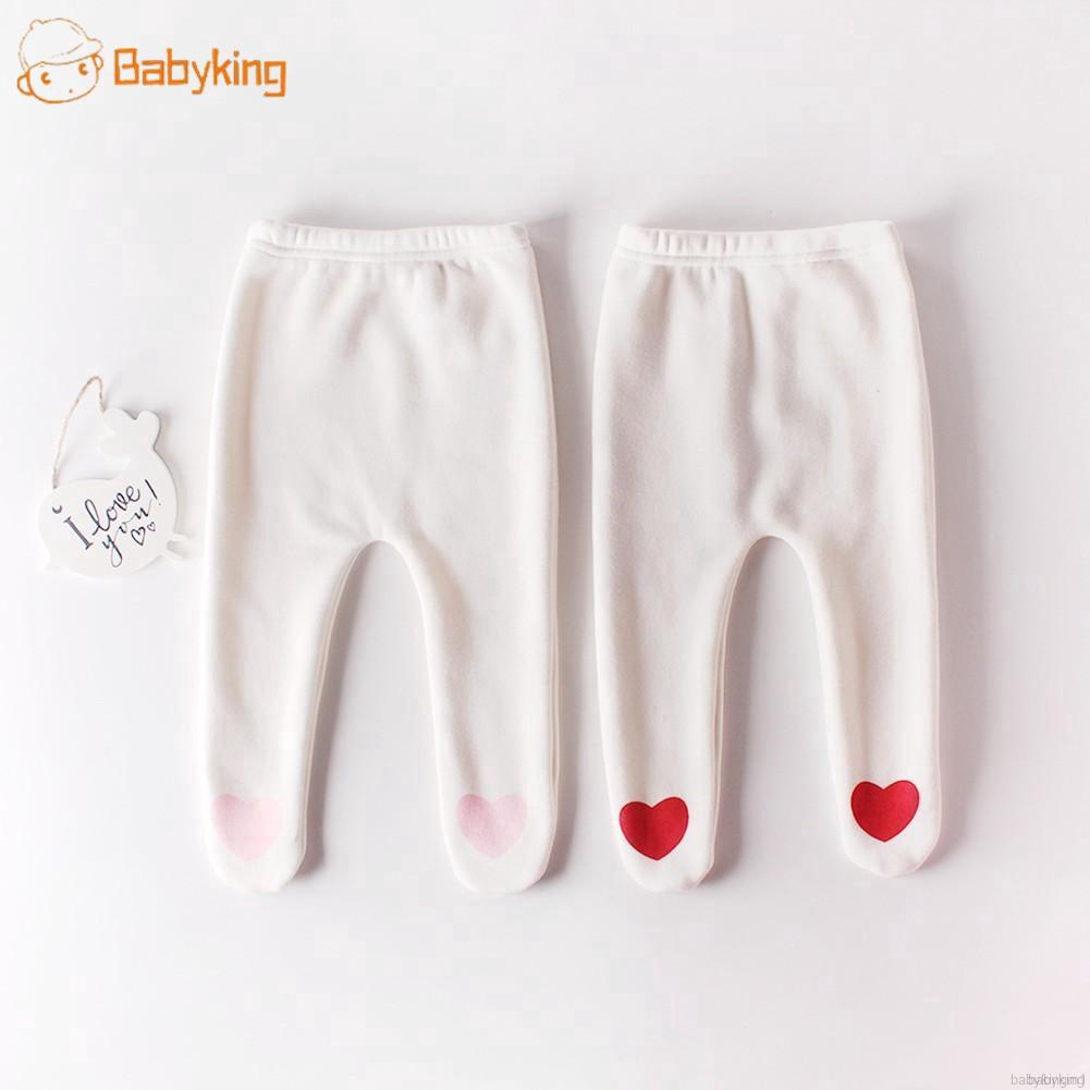 Quần legging nhung in hình trái tim cho bé