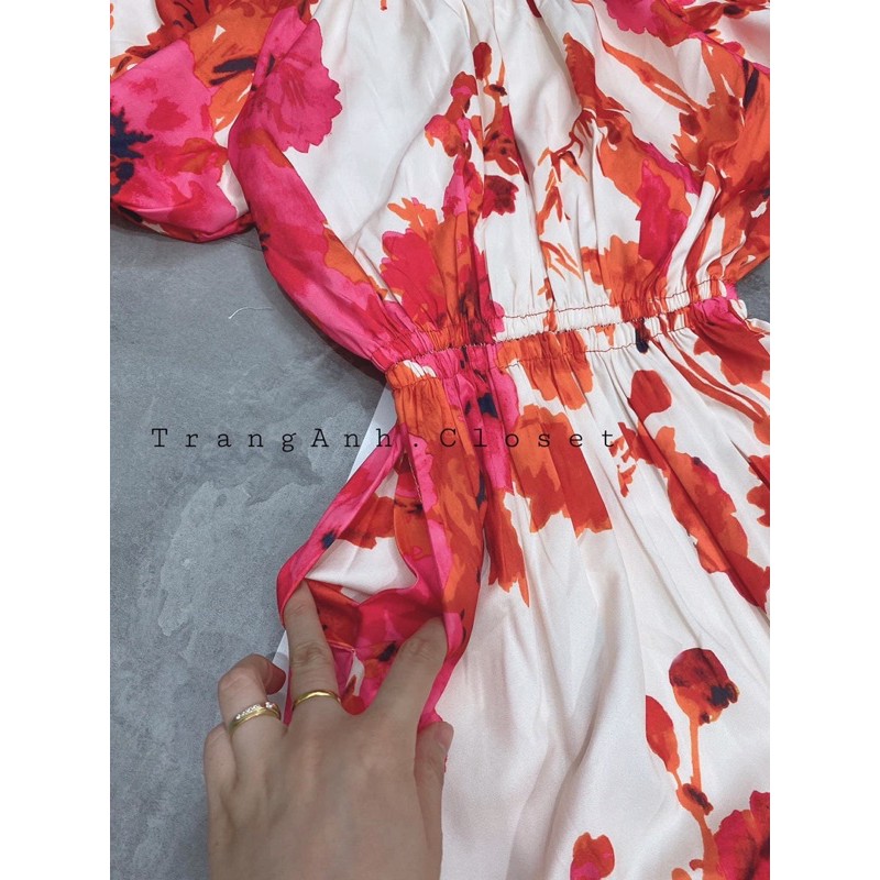 Váy trễ vai hoạ tiết nơ lưng (ảnh thật) | BigBuy360 - bigbuy360.vn