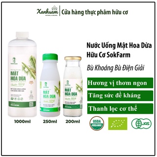 (HOẢ TỐC) Nước Uống Mật Hoa Dừa Hữu Cơ SokFarm Bù Khoáng Bù Điện Giải - Xanhsam Organic