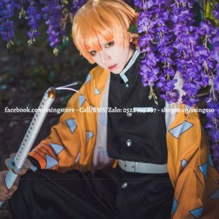 Set COSPLAY nhân vật Agatsuma Zenitsu trong Anime Thanh gươm diệt quỷ Kimetsu Yaiba Zenitsu ( Hàng order )