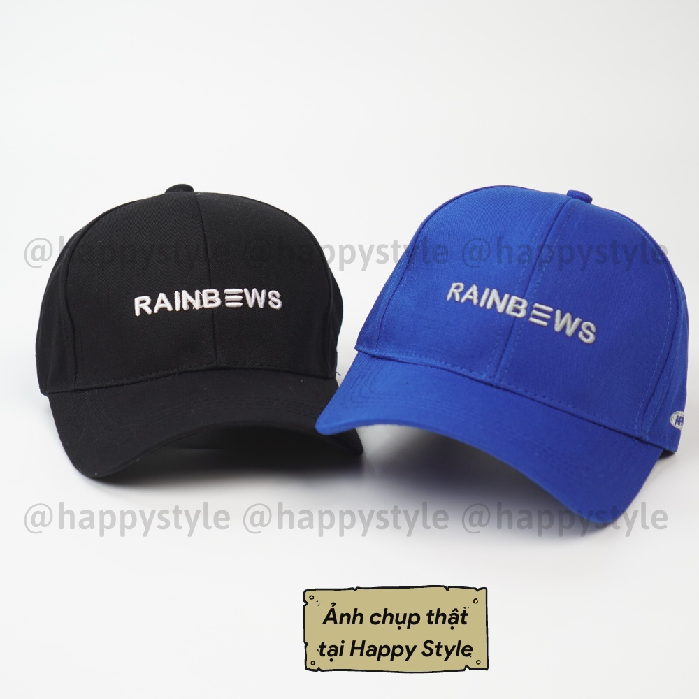 Mũ lưỡi trai ❤️ Nón kết thêu chữ RAINBOWS chất kaki cao cấp form unisex nam nữ N95 - Happy Style