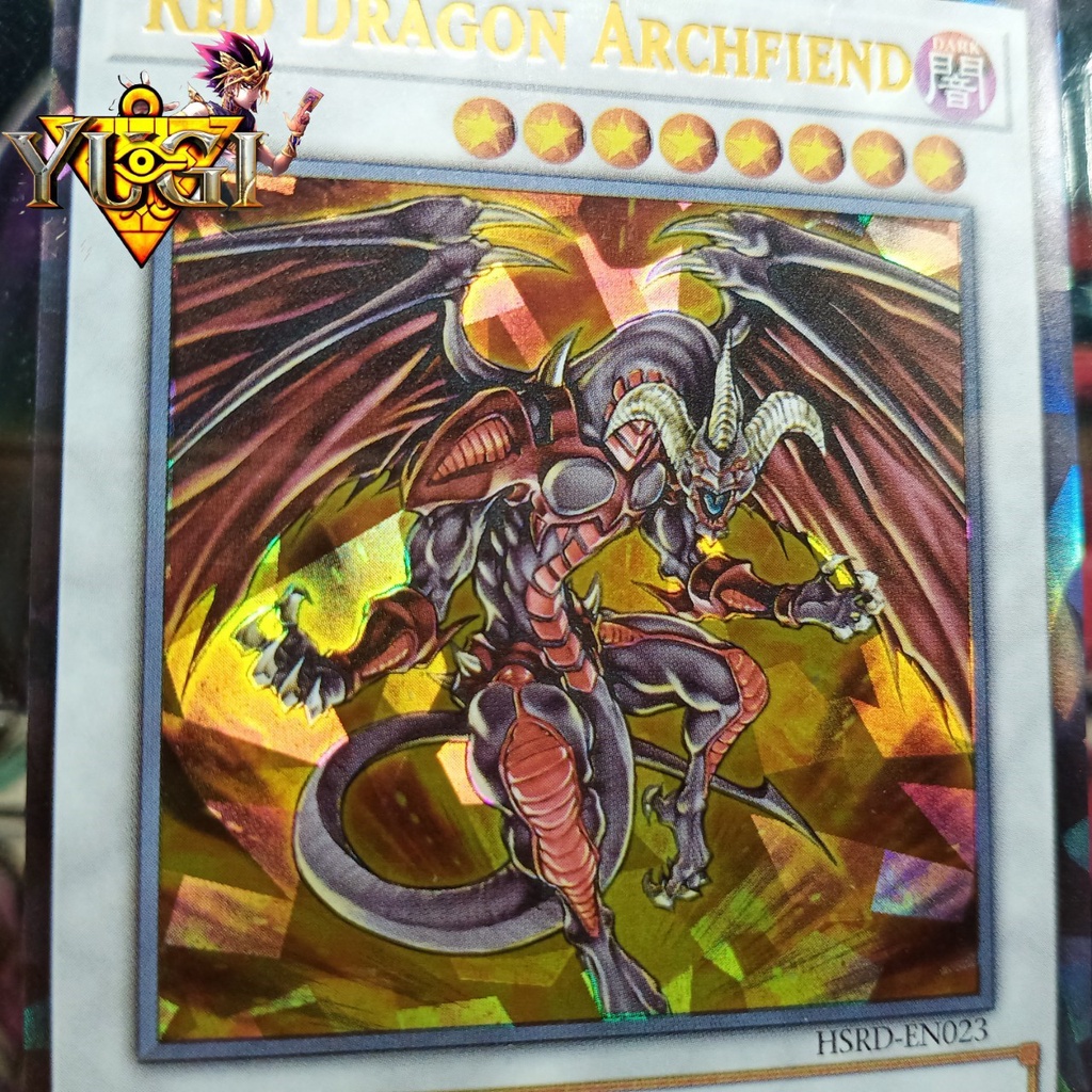 Thẻ Red dragon Archfiend Rồng đỏ địa ngục Bài Yugioh Magic Card ứng phản quang Holofoil Rare 1458 D5 1-38