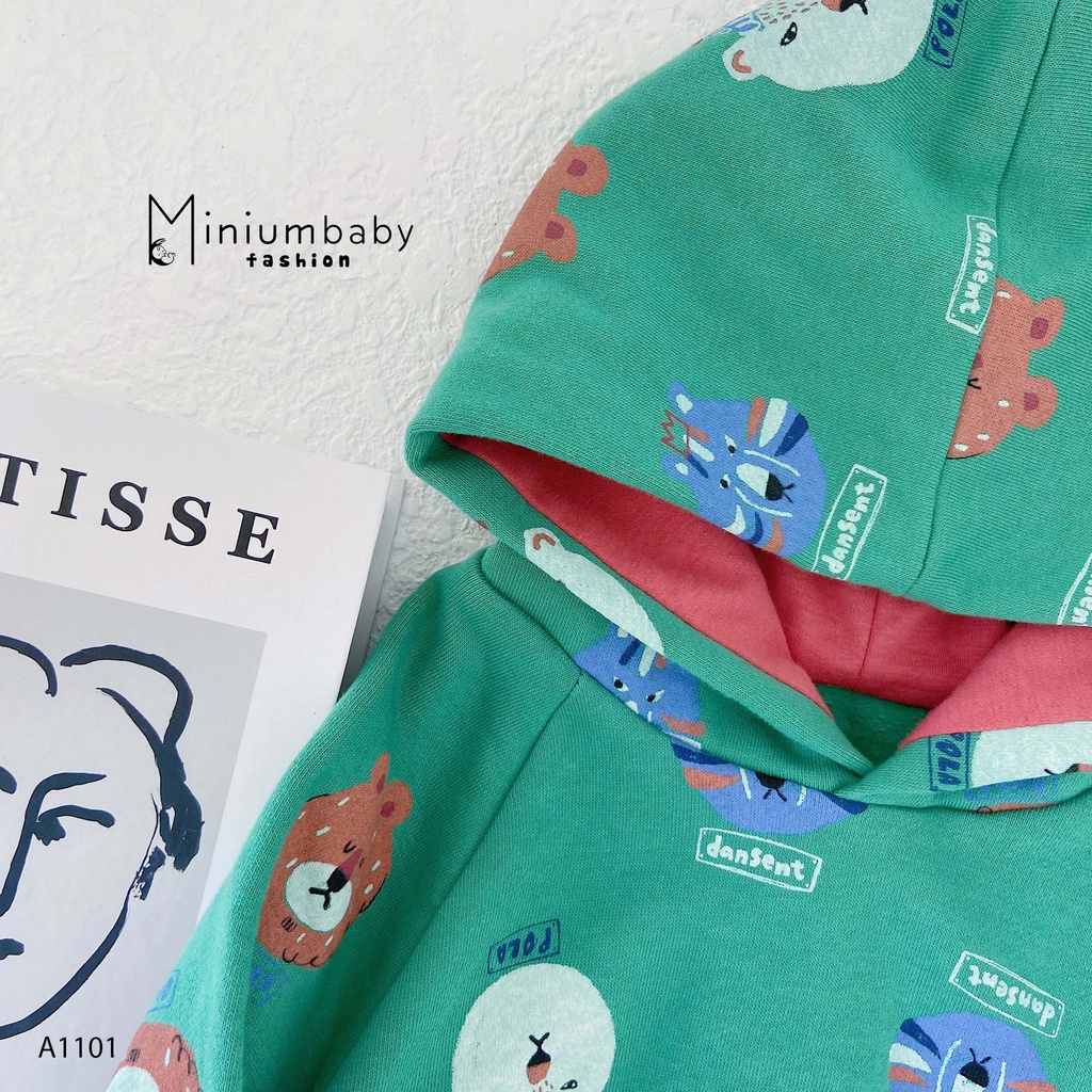 Áo Hoodie Ngộ Nghĩnh Cho Bé trai/gái miniumbabyfashion BÉ RỰC RỠ NGÀY ĐÔNG- A1101