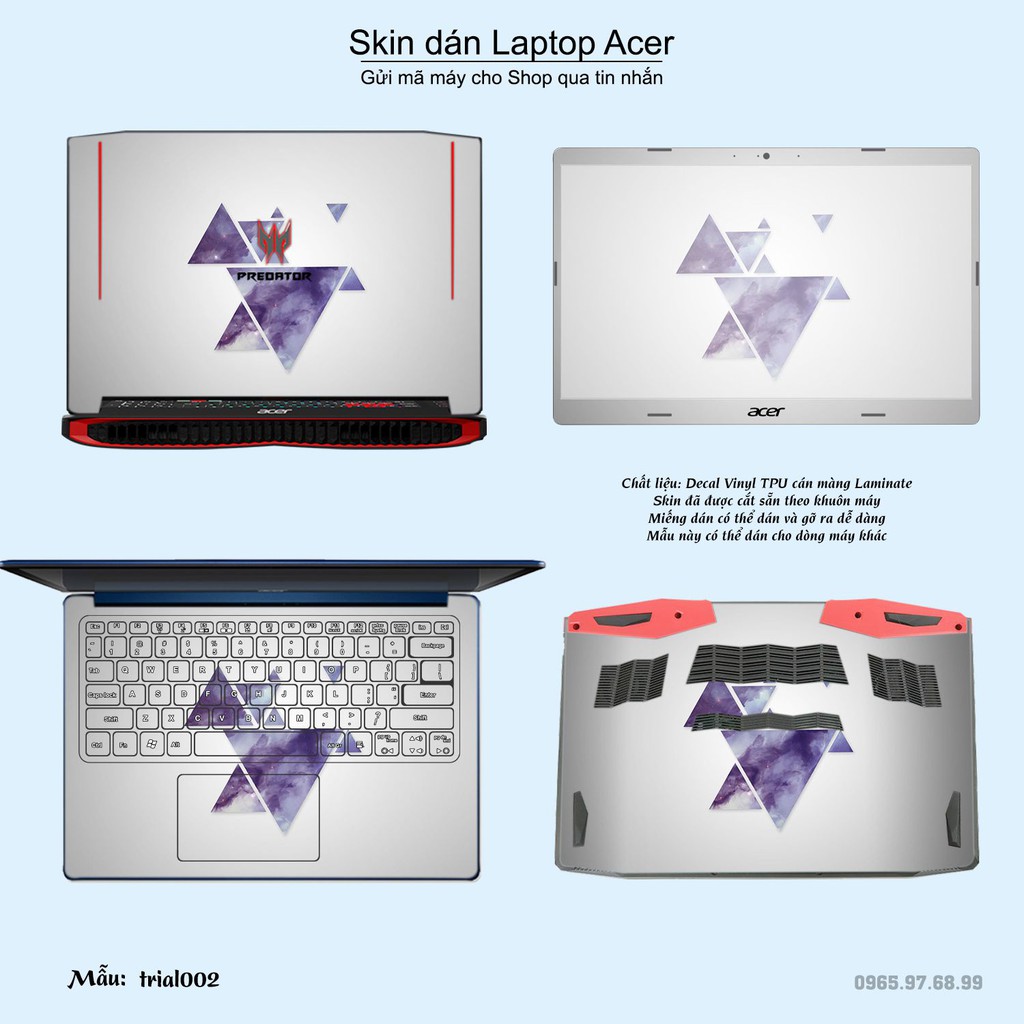 Skin dán Laptop Acer in hình Đa giác (inbox mã máy cho Shop)