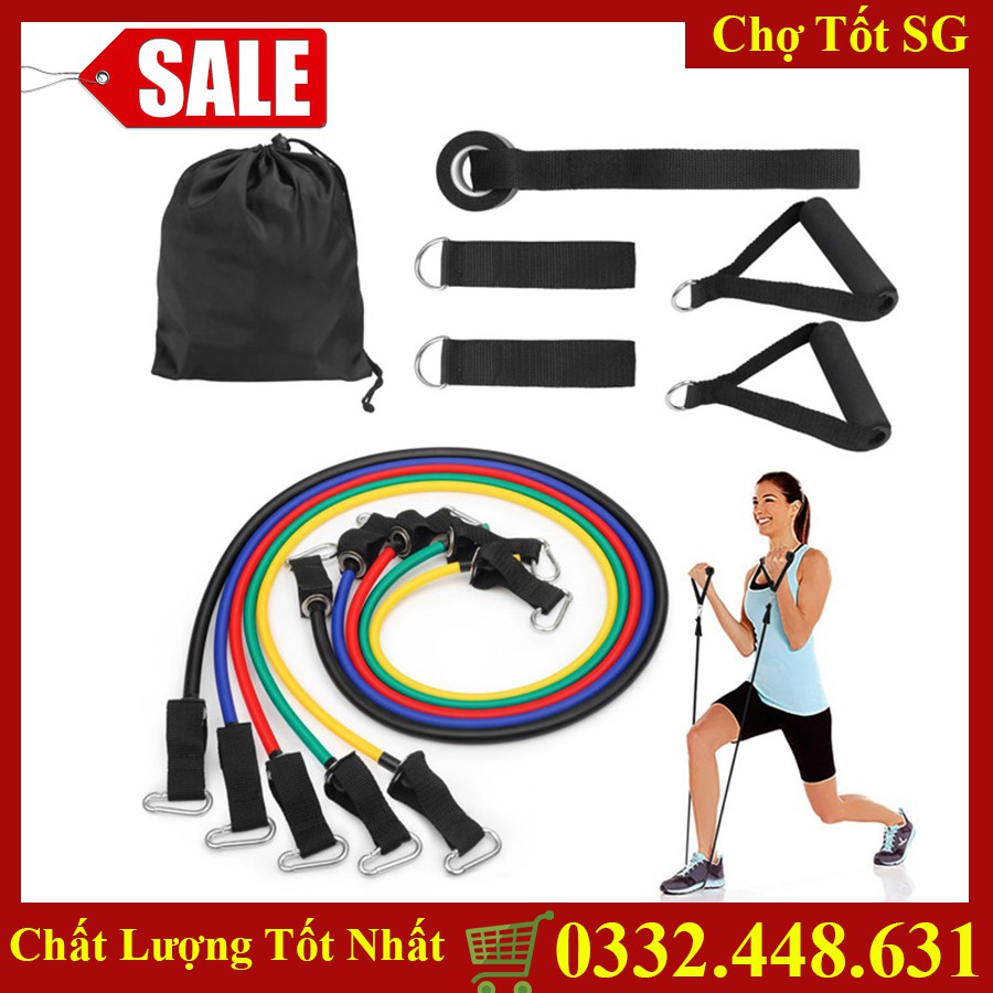 ✔️ Dây Đàn Hồi Tập Gym Tại nhà, Bộ 5 Dây Ngũ Sắc Đàn Hồi Tập Thể Hình Full Body - Dụng Cụ Tập Gym [Bảo Hành 1 Đổi 1]