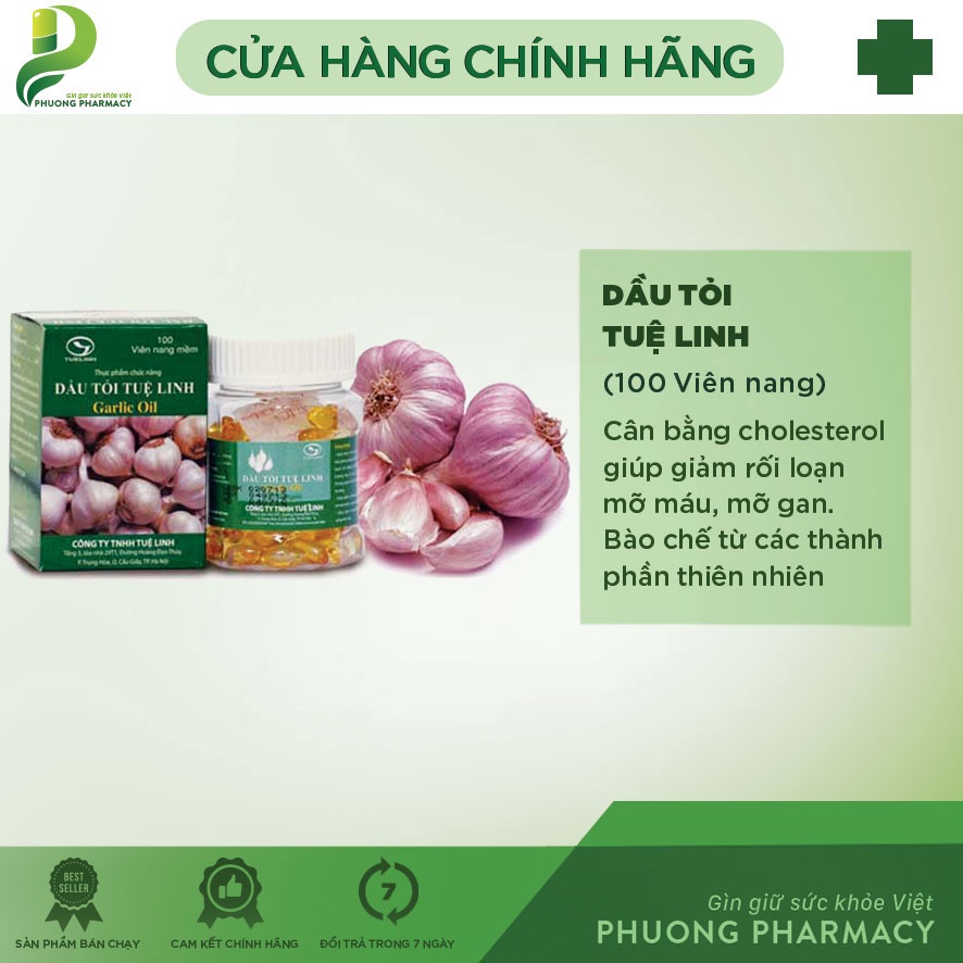 Thực Phẩm Bảo Vệ Sức Khỏe Dầu Tỏi Tuệ Linh 100 Viên