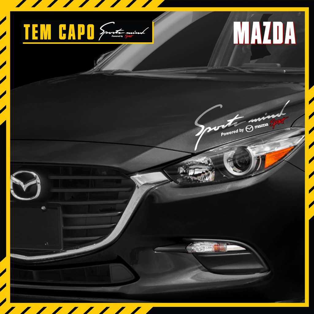 Tem Dán Capo Xe Ô Tô Mazda | CP04MAZ | Tem PVC Cao Cấp Chống Nước, Bền Màu