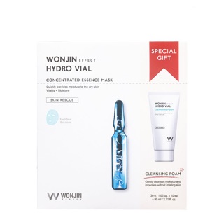 Hộp 10 miếng mặt nạ Dr.wonjin Effect Hydro Vial + tuýp sữa rửa mặt 80ml