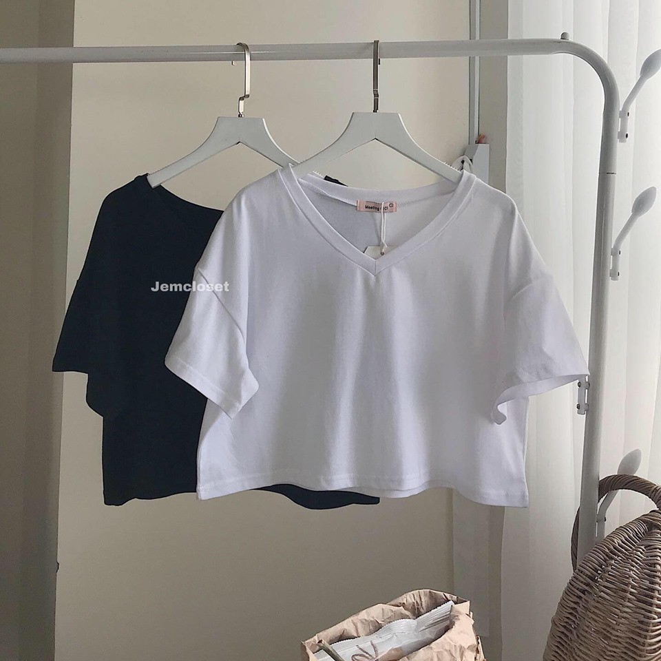Áo croptop cổ tim tay ngắn form rộng thoải mái - 1230  ( Jem Closet ) | BigBuy360 - bigbuy360.vn