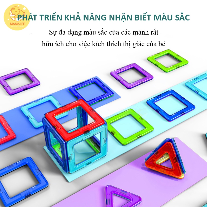 Đồ Chơi Xếp Hình Nam Châm Lắp Ghép Nam Châm Size Lớn - Phát Triển Trí Thông Mình Và Sáng Tạo Cho Bé