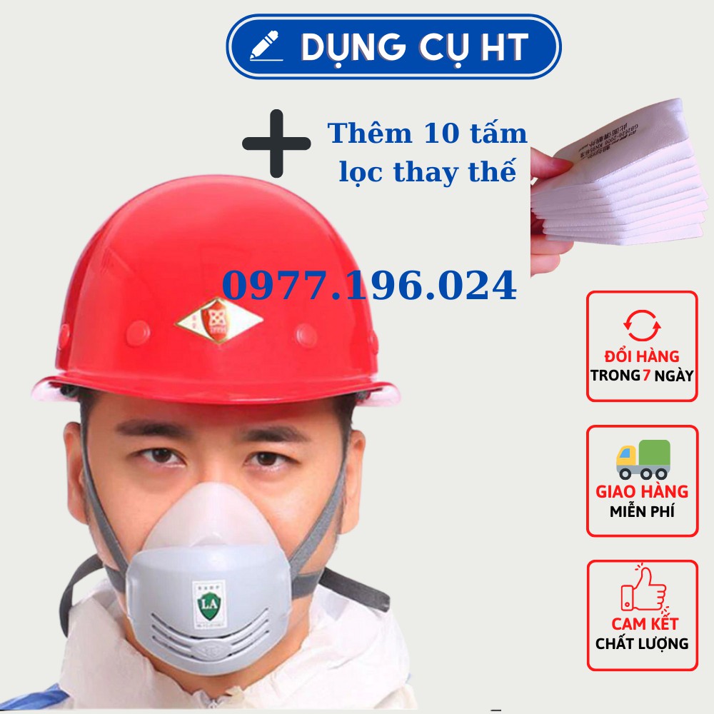 Khẩu trang phòng độc kèm 10 tấm lọc PM25 chống độc , chống bụi, vi khuẩn hiệu quả