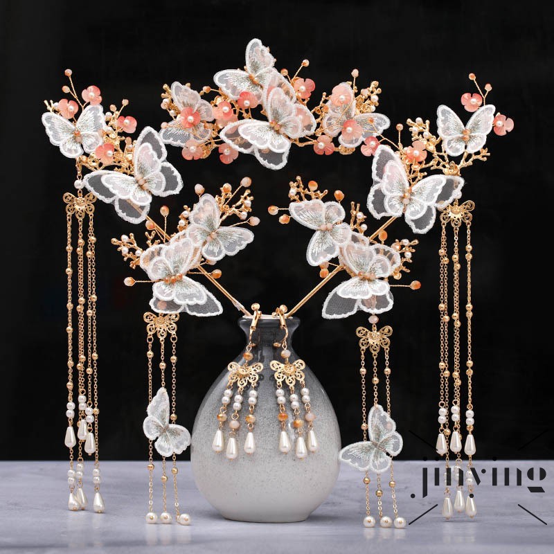 GETNOIVAS BUTTERFLY Bộ Trâm Cài Tóc Phong Cách Cổ Điển Thanh Lịch Dành Cho Nữ