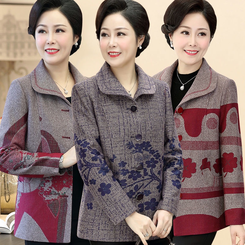 ◄Mẹ mặc mới mùa xuân và thu áo khoác ngắn dài tay quần hàng đầu 60 tuổi 70 tính khí trung niên người già phụ nữ | BigBuy360 - bigbuy360.vn