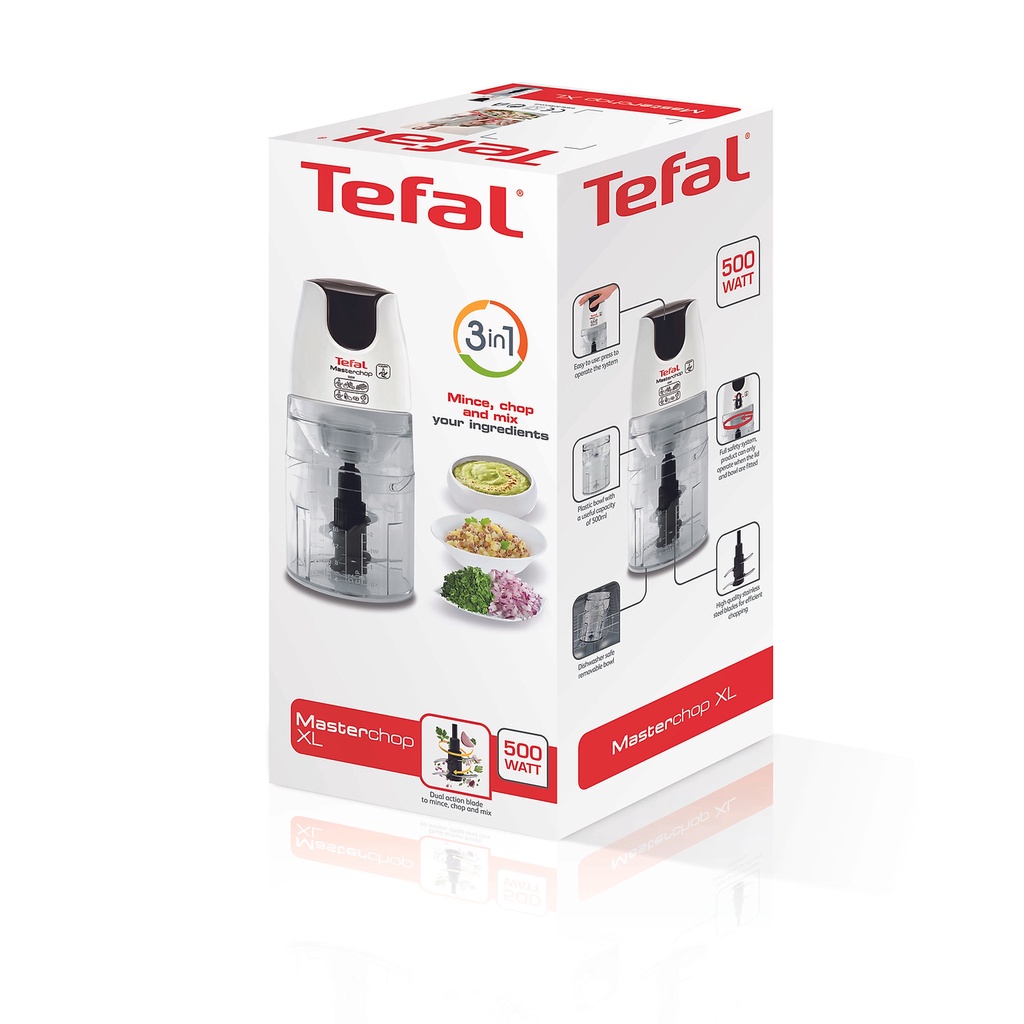 Máy xay thực phẩm 3 trong 1 Tefal Essential MB520138 - Máy xay thịt đa năng Tefal- Hàng chính hãng