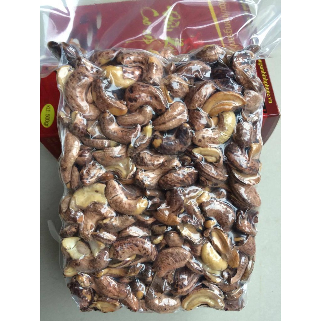 500gr hạt điều rang muối bể Bình Phước đầu mùa còn vỏ lụa