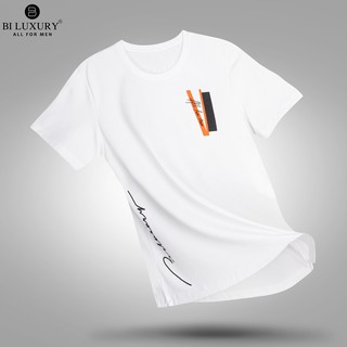 Áo phông nam cộc tay BILUXURY màu trắng  năng động, trẻ trung 4APKH006TRT