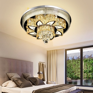 Đèn trần, đèn ốp trần pha lê cánh hoa trang trí phòng khách, phòng ngủ sang trọng, kèm khiển (Bảo hành 2 năm)