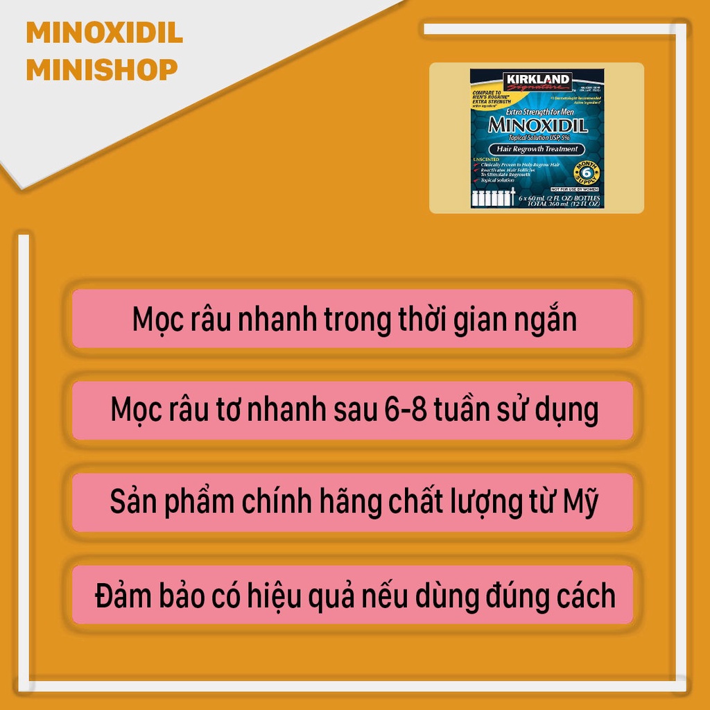 Minoxidil 5% một hộp sáu chai lỏng