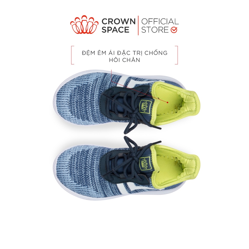 Giày Thể Thao Sneaker Bé Trai Bé Gái Đi Học Đi Chơi Crown Space Cao Cấp CRUK8022 Nhẹ Êm, Chống Hôi Chân Size 28 đến 35