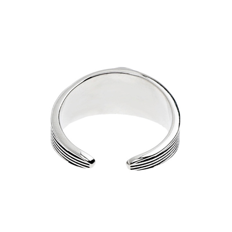 Nhẫn Nam TITAN Sáng tạo Vạch sọc Màu bạc Làm như cũ Cổ điển HIPHOP Làm bằng tay Thiết kế ban đầu NH-235