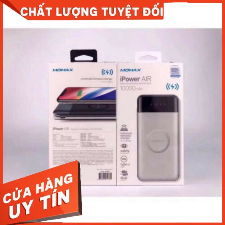 [Mã ELMS4 giảm 7% đơn 500K] Pin sạc dự phòng hỗ trợ sạc không dây, MOMAX iPower Air (10000mAh),