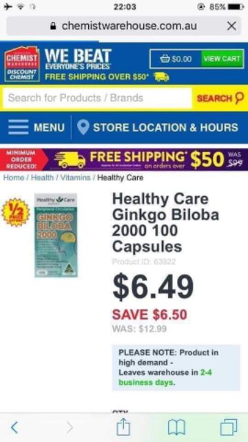 Bổ não Ginkgo Bibola 2000 | Thế Giới Skin Care