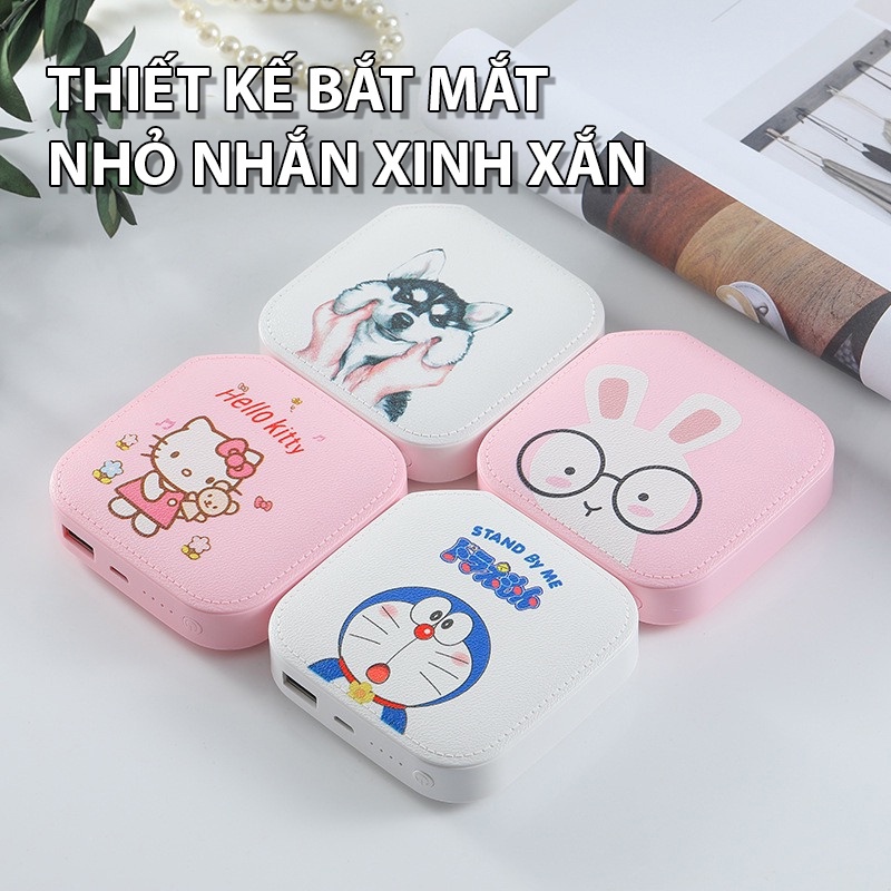 Sạc Dự Phòng Siêu Kute - Hình In Đáng Yêu Đa Dạng - Tiện Lợi - Đễ Dàng Sử Dụng  làm quà tặng (Có Kèm Dây Đeo)