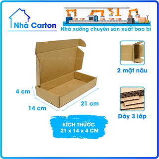 [SIÊU SANG]  25 hộp carton nắp gài 21x14x4 đựng phụ kiện siêu đẹp.