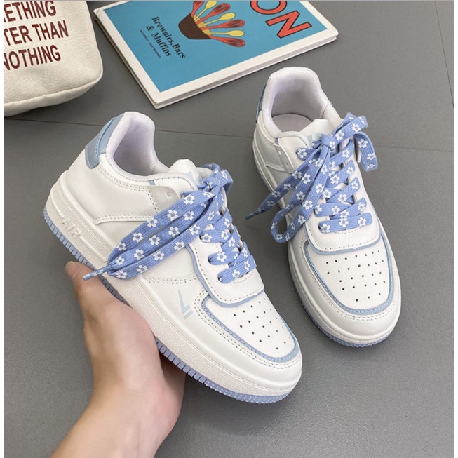 Giày thể thao nữ air force 1 custom màu xanh / hồng, Giày sneaker nữ AF1 hàng Trung chuẩn đẹp full box bill | BigBuy360 - bigbuy360.vn