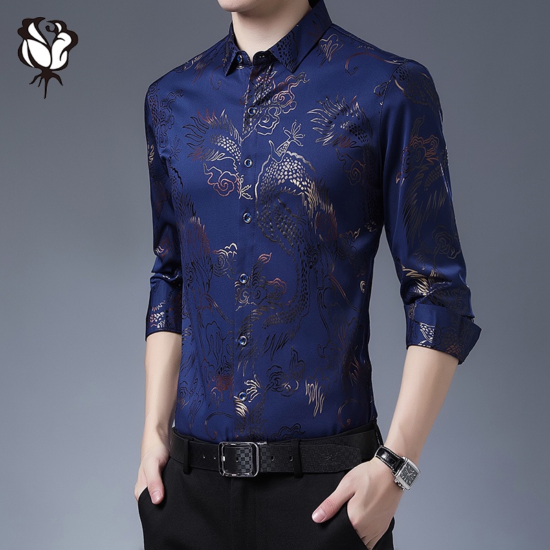 Áo Sơ Mi Dài Tay In Họa Tiết Thiết Kế Mới Cao Cấp Thời Trang Dành Cho Nam