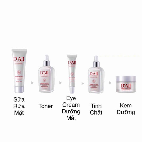 Bộ Dưỡng Trắng Da Chống Lão Hoá D’AII Chính hãng 5 Món - Cấp Ẩm, Trắng Da, Tái Tạo Tế Bào Chống Lão hóa