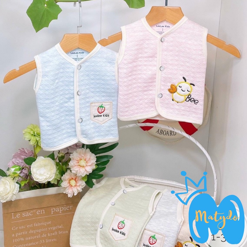 Áo gile cho bé sơ sinh MATYDO cotton nỉ cho ngày lạnh thu đông