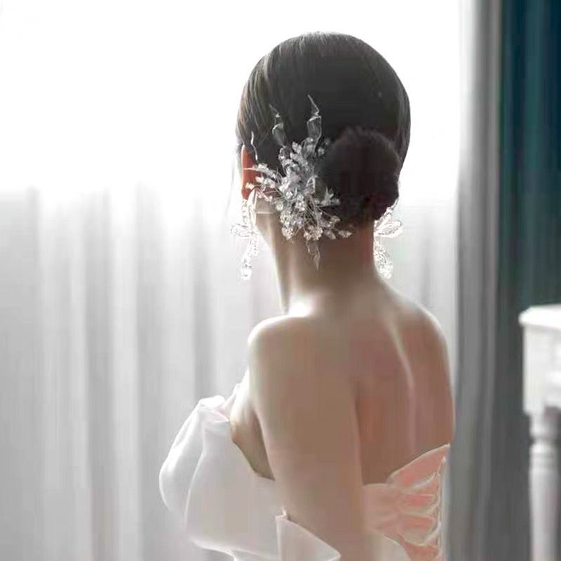 [Aishang Beautiful] Trâm cài tóc đính đá pha lê phong cách Hàn Quốc thời trang cho cô dâu