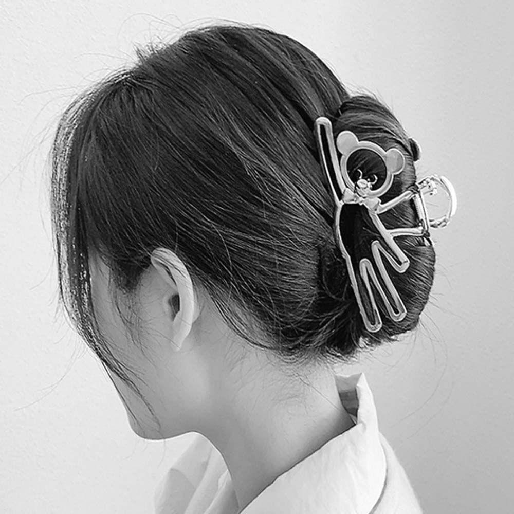 Kẹp Tóc Càng Cua Cỡ Lớn Họa Tiết Hoạt Hình Động Vật / Cá Mập Hình Học Dễ Thương Cho Nữ Wmes15