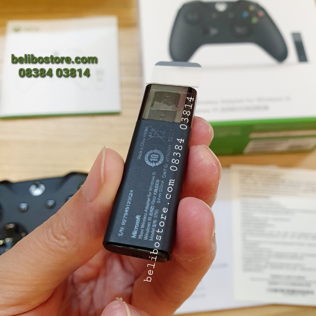 Tay cầm chơi game Xbox One S + wireless adapter cho windows (usb phát sóng bluetooth)