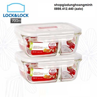 hộp thủy tinh lock&lock 700ml chia 2 ngăn - hộp thủy tinh