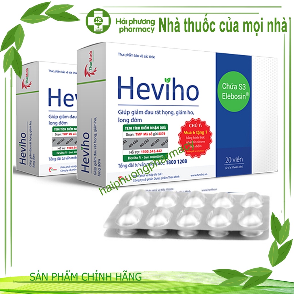 Heviho - Hỗ trợ giảm ho từ thảo dược - Có tem tích điểm chính hãng