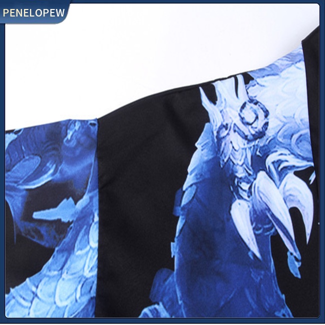 Áo Khoác Kimono Tay 3/4 In Hình Rồng Phong Cách Trung Hoa Dành Cho Nam Và Nữ