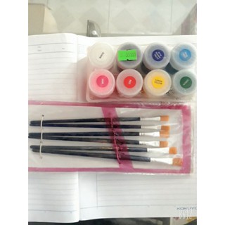 com bo bộ màu nước thiên long Waco-03 và bộ cọ vẽ