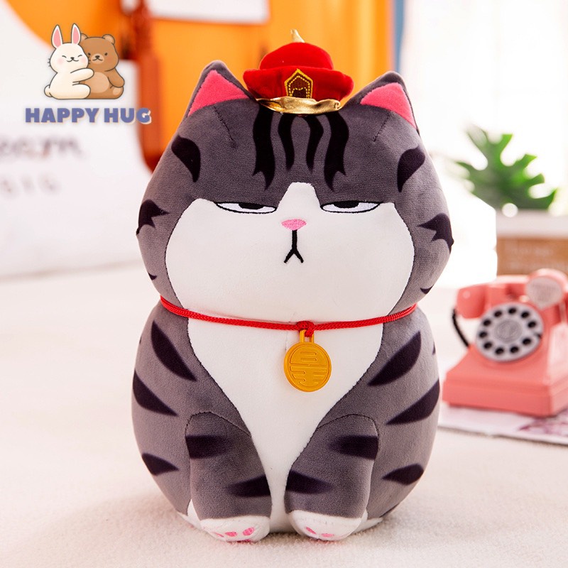 Gấu Bông mèo hoàng thượng Size 24cm và chó mặt xị siêu dễ thương nhồi gòn cao cấp - Happy Hug