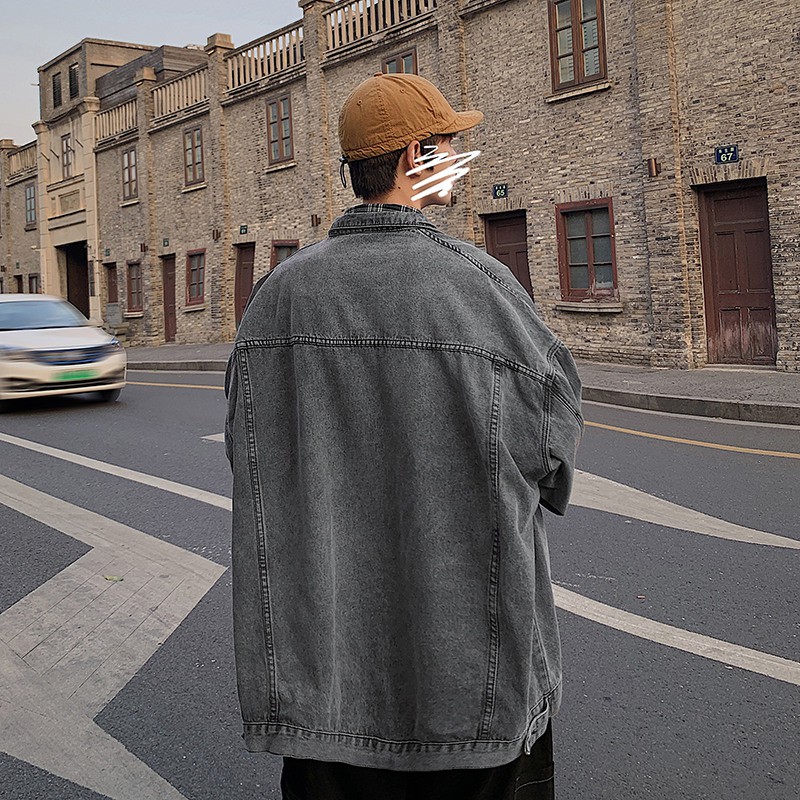 Áo khoác bò nam dáng rộng ulzzang Hàn Quốc