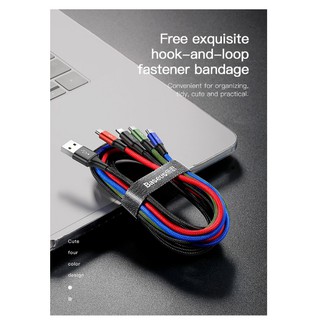 Cáp Sạc 4 Đầu ( 2 Lightning, 1 Micro Usb, 1 Type C ) Baseus Rapid Series - Bảo hành đổi mới
