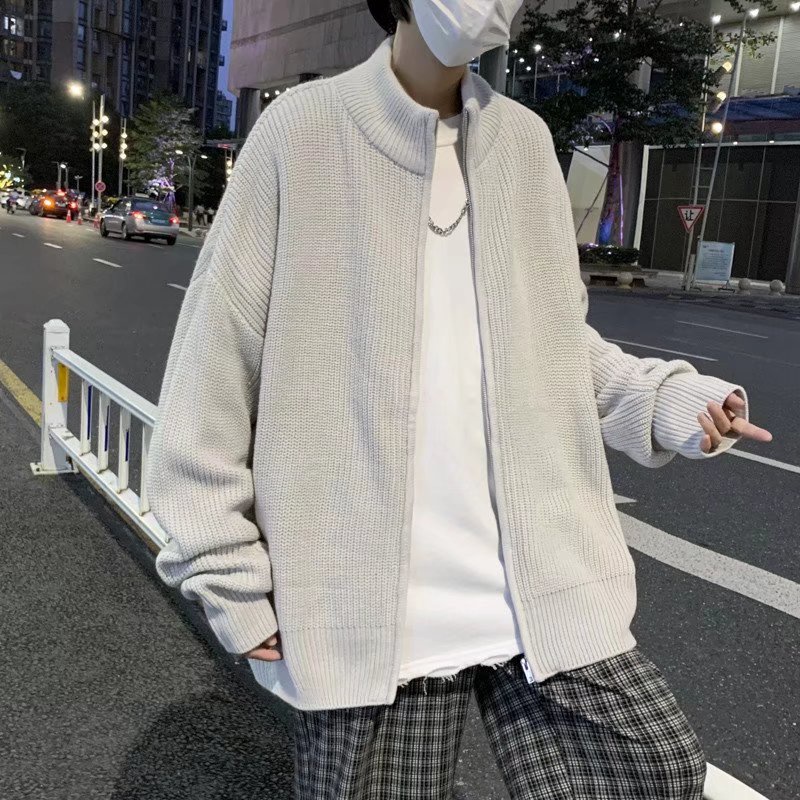 Áo khoác nam oversize chất len dày dệt lỏng thời trang Unisex phong cách Hàn Quốc